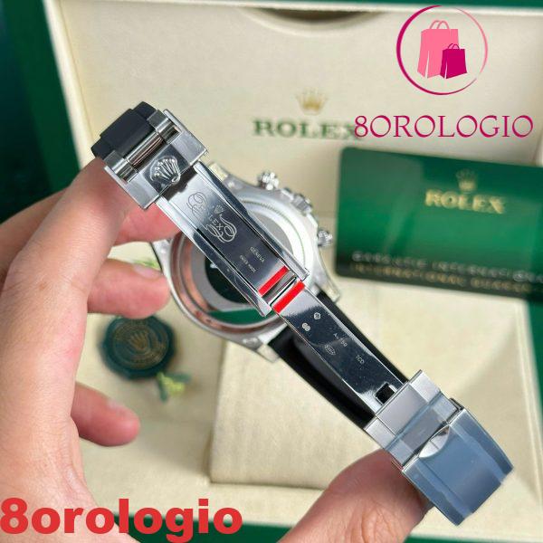 Replica Rolex Daytona 126519-0006 Acciaio & Quadrante Nero Lucido Cinturino in Gomma Oysterflex Clean Factory 40mm Orologio - immagine 5