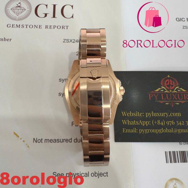 Rolex GMT-Master II 126755SARU Replica in Oro 18K con Moissanite Personalizzato e Ghiera in Rubino Sintetico e Zaffiro 40mm Orologio - immagine 5
