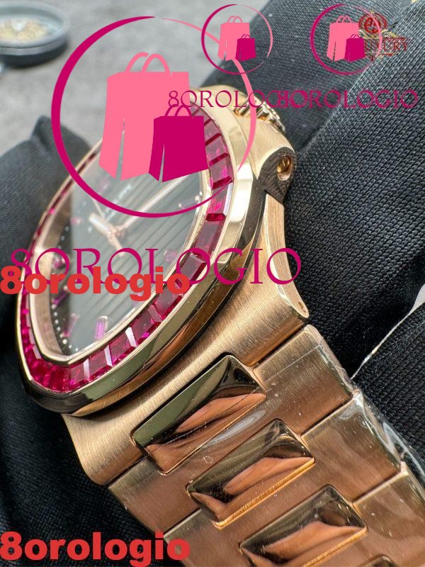 Patek Philippe Nautilus 5723/112R-001 18K Oro Massiccio Rubino Naturale 40mm Replica Orologio - immagine 13