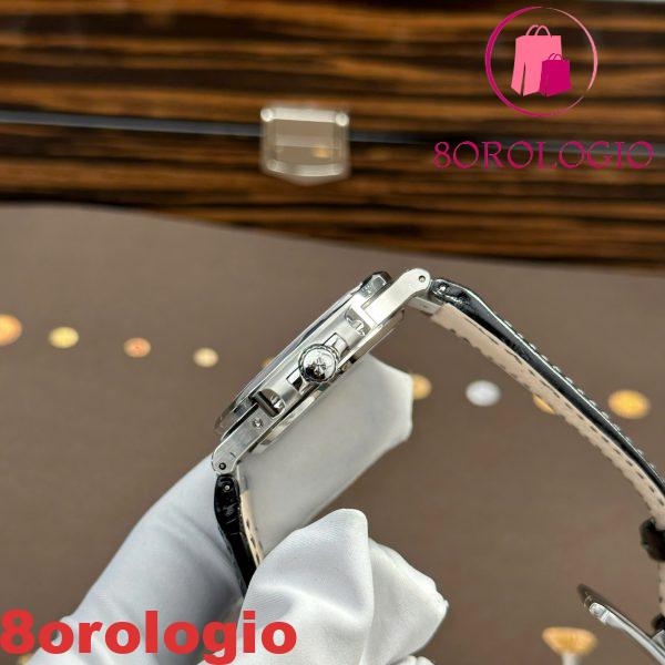 Patek Philippe Nautilus 5724G-001 Quadrante Blu Baguette Moissanite Funzioni Complete Replica Max Opzioni 40mm Orologio - immagine 5