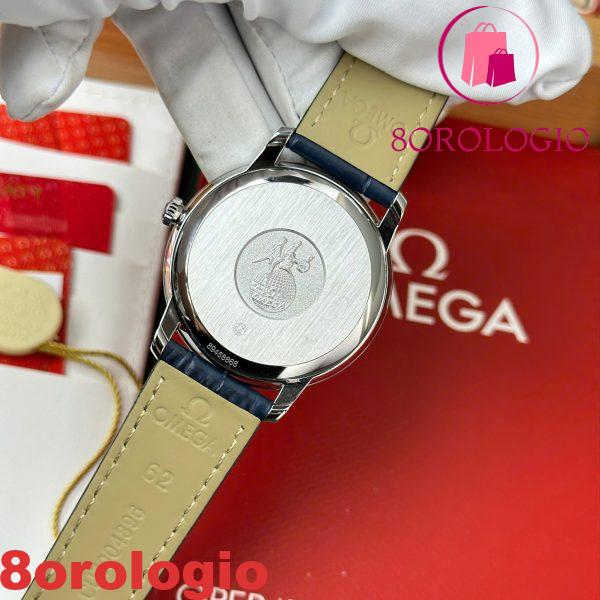 Omega De Ville Prestige Power Reserve Quadrante Grigio Cinturino in Pelle Blu Replica Migliore 39.5mm Orologio - immagine 5