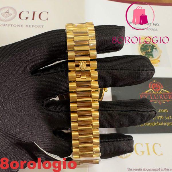 Rolex Day-Date 228238-0061 Quadrante Verde Romano Oro Giallo 18K Rivestito Miglior Replica V3 GMF 40mm Orologio - immagine 6