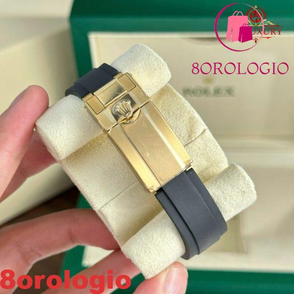 Rolex Cosmograph Daytona 116518LN Oro Giallo Quadrante Nero Cinturino Oysterflex Replica 1:1 Migliore Clean Factory 40mm Orologio - immagine 6