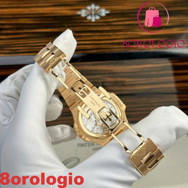 Patek Philippe Nautilus 5712/1R-001 Quadrante Marrone Oro Massiccio 18K replica CNC su Misura 40mm Orologio - immagine 14