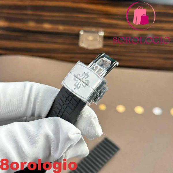 Replica Patek Philippe Aquanaut 5167A Quadrante Nero Custom Baguette Moissanite Modificato Max Options Super Clone 40mm Orologio - immagine 6