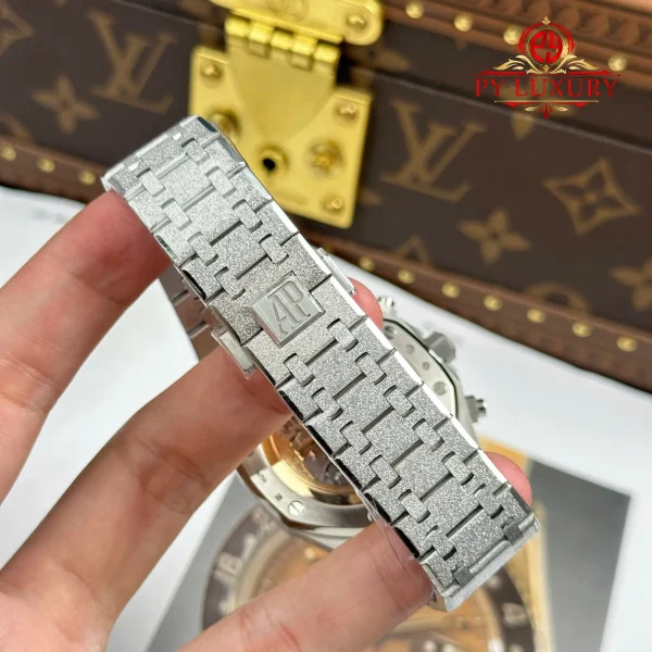 Replica Audemars Piguet Royal Oak Chronograph 26239BC Frosted White Gold Quadrante Nero Super Clone APSF 41mm Orologio - immagine 6