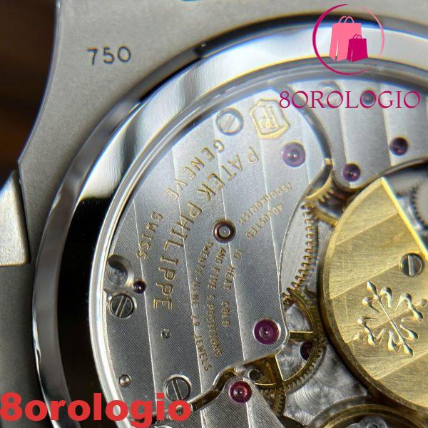 Patek Philippe Nautilus 5724G-001 Quadrante Blu Baguette Moissanite Funzioni Complete Replica Max Opzioni 40mm Orologio - immagine 7