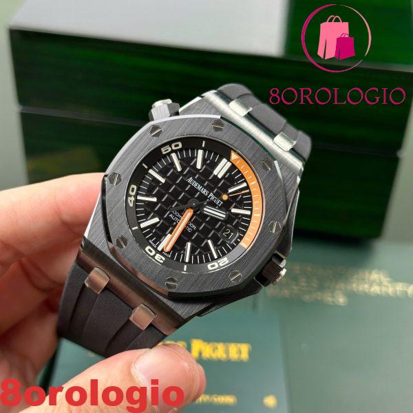 Audemars Piguet Royal Oak Offshore Diver 15707CE Quadrante Nero Ceramica Nera Gomma Migliore Replica APSF 42mm Orologio - immagine 4