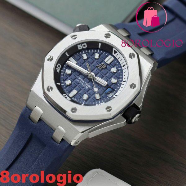 Audemars Piguet Royal Oak Offshore Diver 15720ST Quadrante Blu Gomma Replica IPF 42mm Orologio - immagine 6