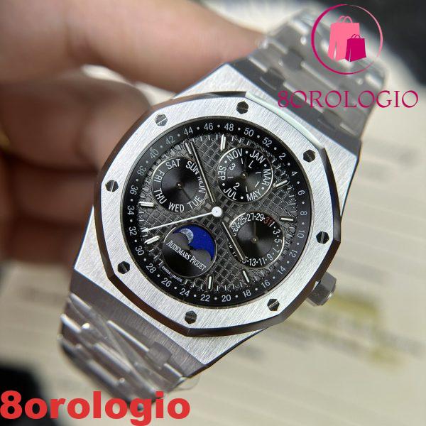 Replica Audemars Piguet Royal Oak Calendario Perpetuo 26574ST Quadrante Nero 41mm Orologio - immagine 6