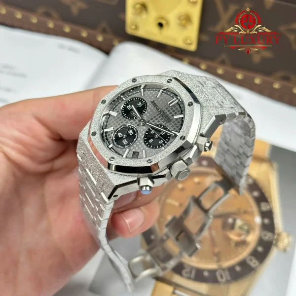 Audemars Piguet Royal Oak Chronograph 26240BC Frosted White Gold Quadrante Grigio 1:1 Migliore Replica APSF 41mm Orologio - immagine 9
