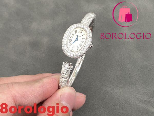 Cartier Baignoire HPI01607 Modello Mini Quadrante Argento Iced Out Moissanite Migliore Replica (Misura Polso 15, 16, 17cm) Orologio - immagine 4