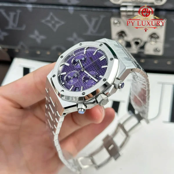 Audemars Piguet Royal Oak Chronograph 26240BC Quadrante Viola Replica 1:1 Super Clone APSF 41mm Orologio - immagine 7