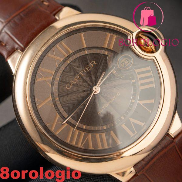 Cartier Ballon Bleu W6920037 Oro Rosa Quadrante Marrone Cinturino in Pelle Miglior Replica AF 42mm Orologio - immagine 4