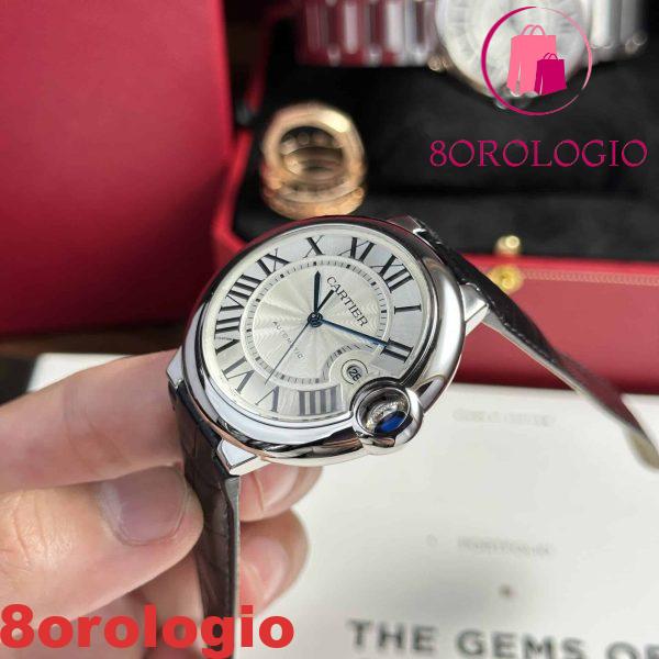 Cartier Ballon Bleu WSBB0026 Orologio da Uomo Quadrante Bianco Cinturino in Pelle Migliore Replica AF 42mm Orologio - immagine 7