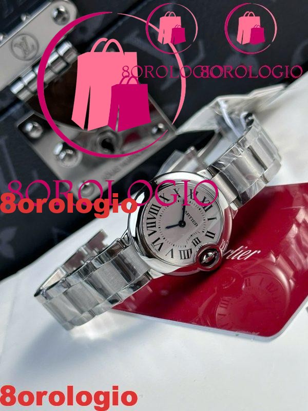 Cartier Ballon Bleu WSBB0067 Quadrante Argentato Opalino al Quarzo Miglior Replica AF 28mm Orologio - immagine 6