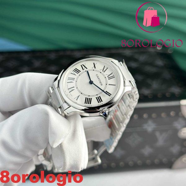 Cartier Ronde Must Quadrante Bianco Bracciale in Acciaio Migliore Replica AF 36mm Orologio - immagine 5