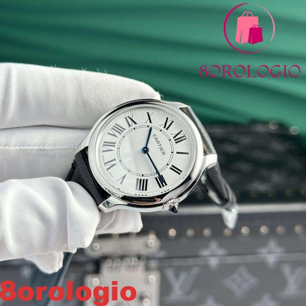 Cartier Ronde Must WSRN0031 Quadrante Bianco Pelle Migliore Replica AF 36mm Orologio - immagine 4