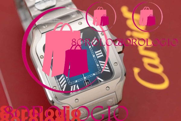 Cartier Santos Quadrante Blu Modello Grande Migliore Replica BVF 39.8mm Orologio - immagine 5
