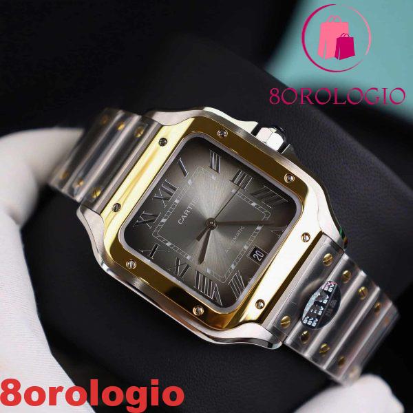 Cartier Santos De Cartier CRW2SA0030 Modello Grande Due Toni Quadrante Grigio Miglior Replica BVF 39.8mm Orologio - immagine 8