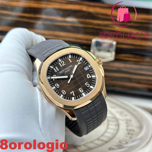 Patek Philippe Aquanaut 5167R-001 Oro Rosa Versione Modificata Quadrante Marrone + Lancette + Movimento Super Clone Migliore Replica 40.8mm Orologio - immagine 9