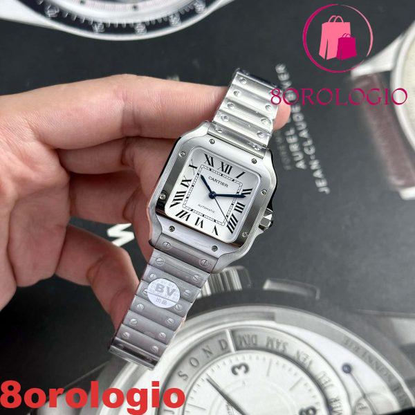 Cartier Santos WSSA0029 Quadrante Bianco Modello Medio Replica BVF 35.1mm Migliore Orologio - immagine 5