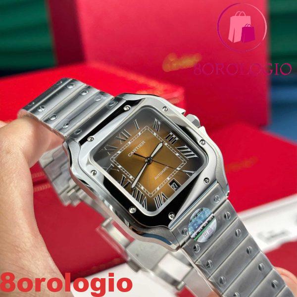 Cartier Santos WSSA0064 Quadrante Marrone Modello Grande Migliore Replica BVF 39.8mm Orologio - immagine 4