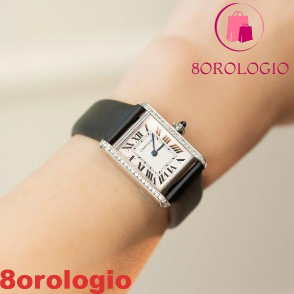Cartier Tank Must W4TA0031 Modello Piccolo Donna Replica con Diamanti sulla Lunetta 29,5 mm x 22 mm Orologio - immagine 4