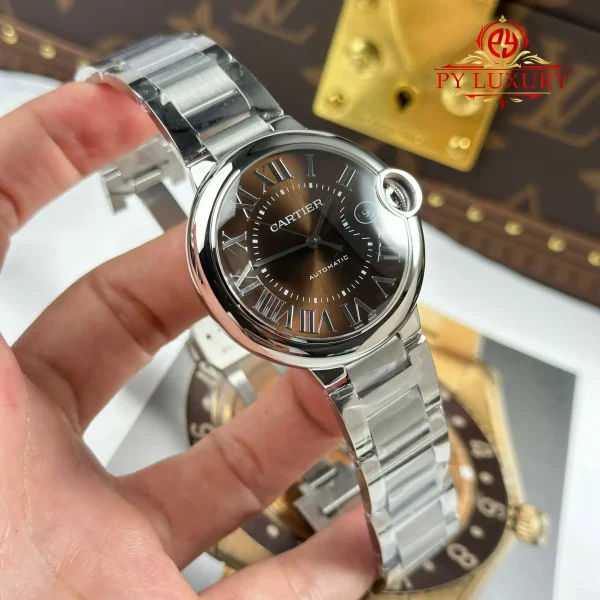 Cartier Ballon Bleu De Cartier Acciaio Quadrante Marrone Migliore Replica AF 40mm Orologio - immagine 7
