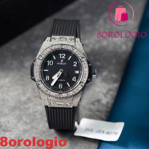 Hublot Big Bang One Click Steel Pavé Quadrante Nero Diamanti Naturali Migliore Replica 39mm Orologio - immagine 7