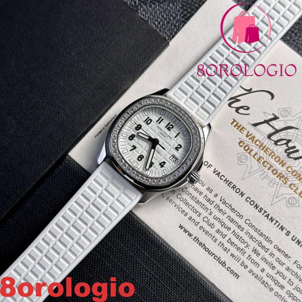 Replica Patek Philippe Aquanaut 5067A Quadrante Bianco Quarzo Svizzero PPF 35,6mm Orologio - immagine 4