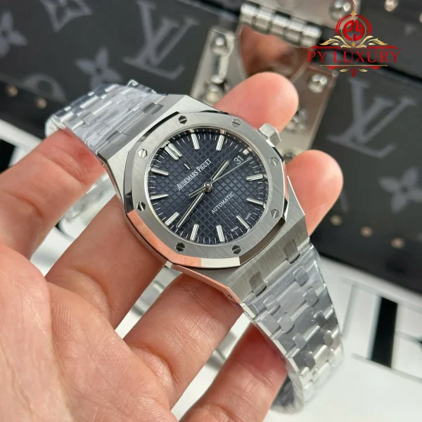 Audemars Piguet Royal Oak 15450ST Quadrante Blu Bracciale in Acciaio Replica di Alta Qualità APS Factory 37mm Orologio - immagine 7