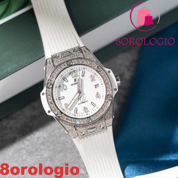 Hublot Big Bang One Click Steel White Pavé Custom Natural Diamonds Migliore Replica 39mm Orologio - immagine 6
