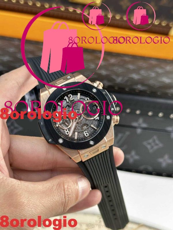 Hublot Big Bang Unico King Gold Ceramica Nera Migliore Replica 42mm Orologio - immagine 6