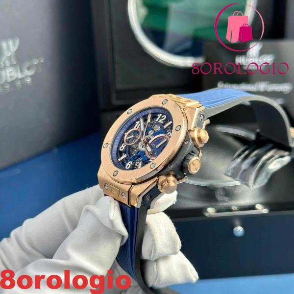 Hublot Big Bang Unico King Gold Quadrante Blu Migliore Replica BBF 42mm Orologio - immagine 4