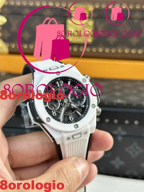 Hublot Big Bang Unico Ceramica Bianca Migliore Replica BBF 42mm Orologio - immagine 6