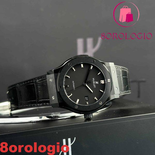 Hublot Classic Fusion Black Magic Quadrante Nero Pelle Migliore Replica Super Clone 42mm Orologio - immagine 4