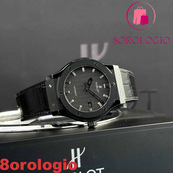 Hublot Classic Fusion Black Magic Quadrante in Carbonio Pelle Replica Super Clone 42mm Orologio - immagine 6
