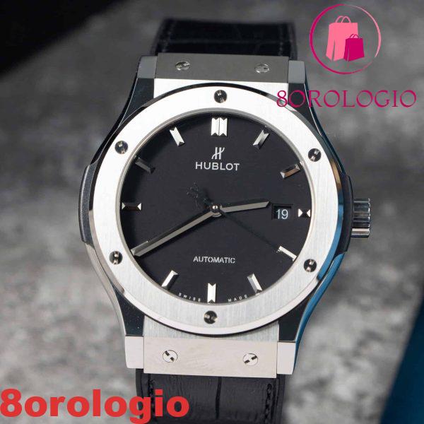 Hublot Classic Fusion Titanium Quadrante Nero Migliore Replica JJF 42mm Orologio - immagine 5