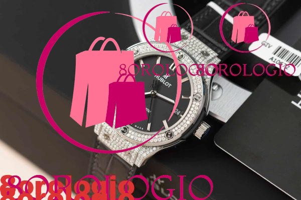Hublot Classic Fusion Titanium Diamond Pavé Quadrante Nero Replica Personalizzata Moissanite Super Clone JJF 38mm Orologio - immagine 4