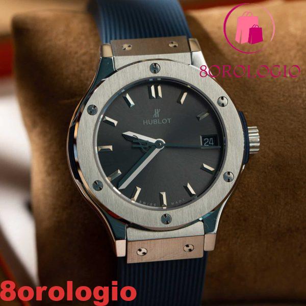 Replica Orologio Donna Hublot Classic Fusion Titanio Quadrante Grigio Gomma 33mm Orologio - immagine 5