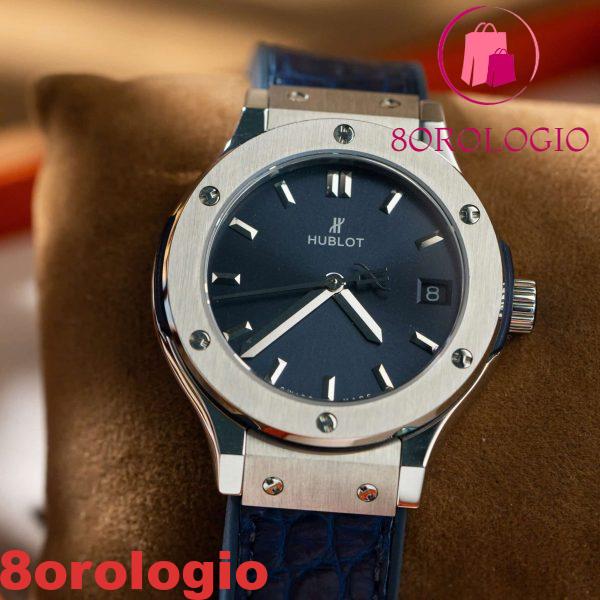 Replica Orologio da Donna Hublot Classic Fusion in Titanio Quadrante Blu Navy Pelle 33mm Orologio - immagine 5