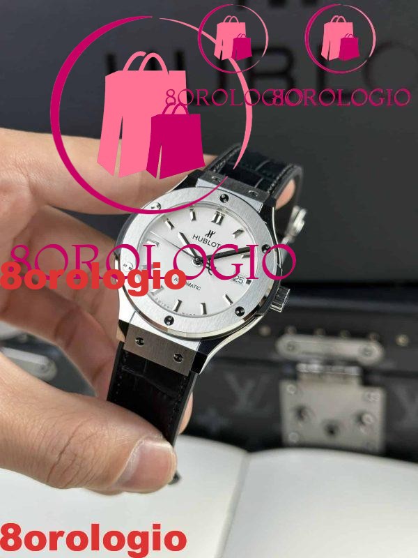 Hublot Classic Fusion Quadrante Bianco in Titanio Migliore Replica JJF 38mm Orologio - immagine 4