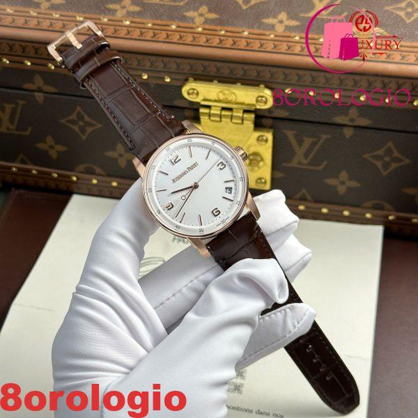 Replica Audemars Piguet Code 11.59 Automatic 15210OR Quadrante Bianco Cinturino in Pelle 1:1 Migliore APSF 41mm Orologio - immagine 8