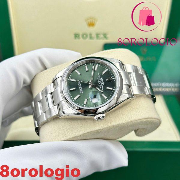 Replica Rolex Datejust 126200-0024 Quadrante Verde Menta Lunetta Liscia Bracciale Oyster VSF Miglior Replica 36mm Orologio - immagine 4