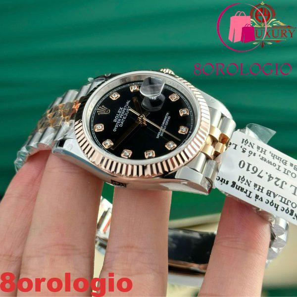 Rolex Datejust 126231-0019 Bicolore Quadrante Nero con Diamanti Oro 10K Rivestito Jubilee Miglior Replica GMF 36mm Orologio - immagine 8