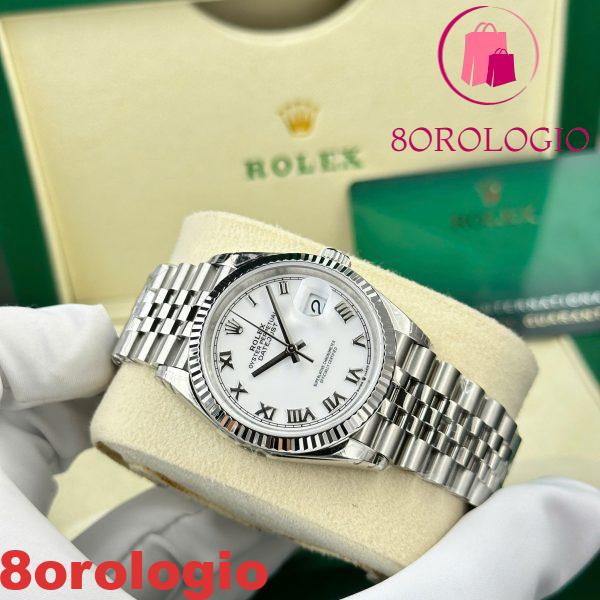 Replica Rolex Datejust 126234-0025 Quadrante Bianco con Indici Romani Jubilee 1:1 VSF 36mm Orologio - immagine 5