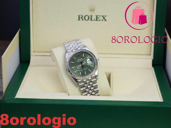 Rolex Datejust 126234-0047 Quadrante Luminoso Verde Palma Replica VSF 36mm Jubilee Migliore Orologio - immagine 5