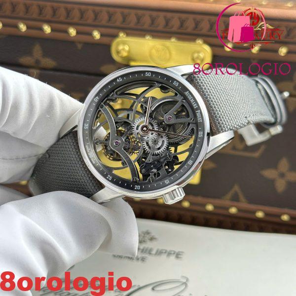 Audemars Piguet Code 11.59 Tourbillon Openworked 26600CR Quadrante Grigio Cinturino in Tessuto Migliore Replica 1:1 APPF 41mm Orologio - immagine 7