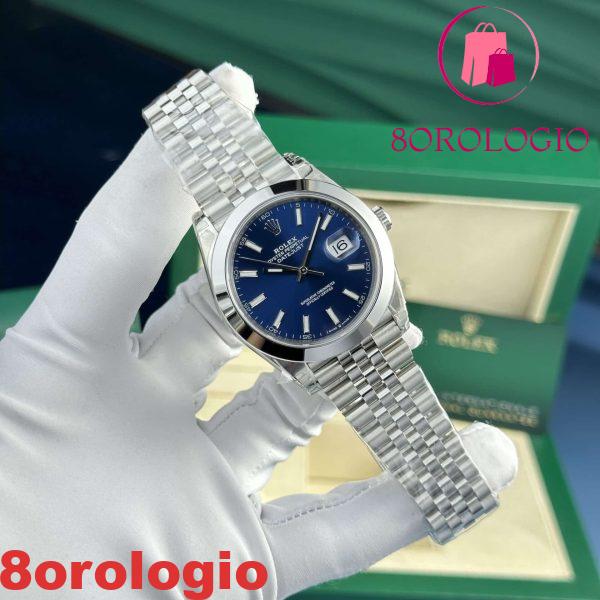 Replica Rolex Datejust 126300-0002 Quadrante Blu Luminoso Ghiera Liscia Jubilee VSF Migliore 41mm Orologio - immagine 4